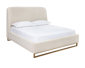 NEVIN BED - KING - DOVE CREAM