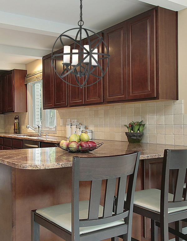 Aranya 4 Light Pendant in Bronze Finish