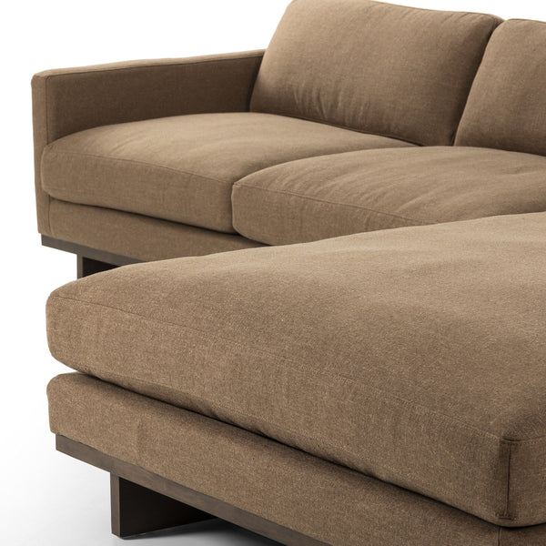 Everly 2-Piece Sectional In Antwerp Cafe And Terra Brown Parawood