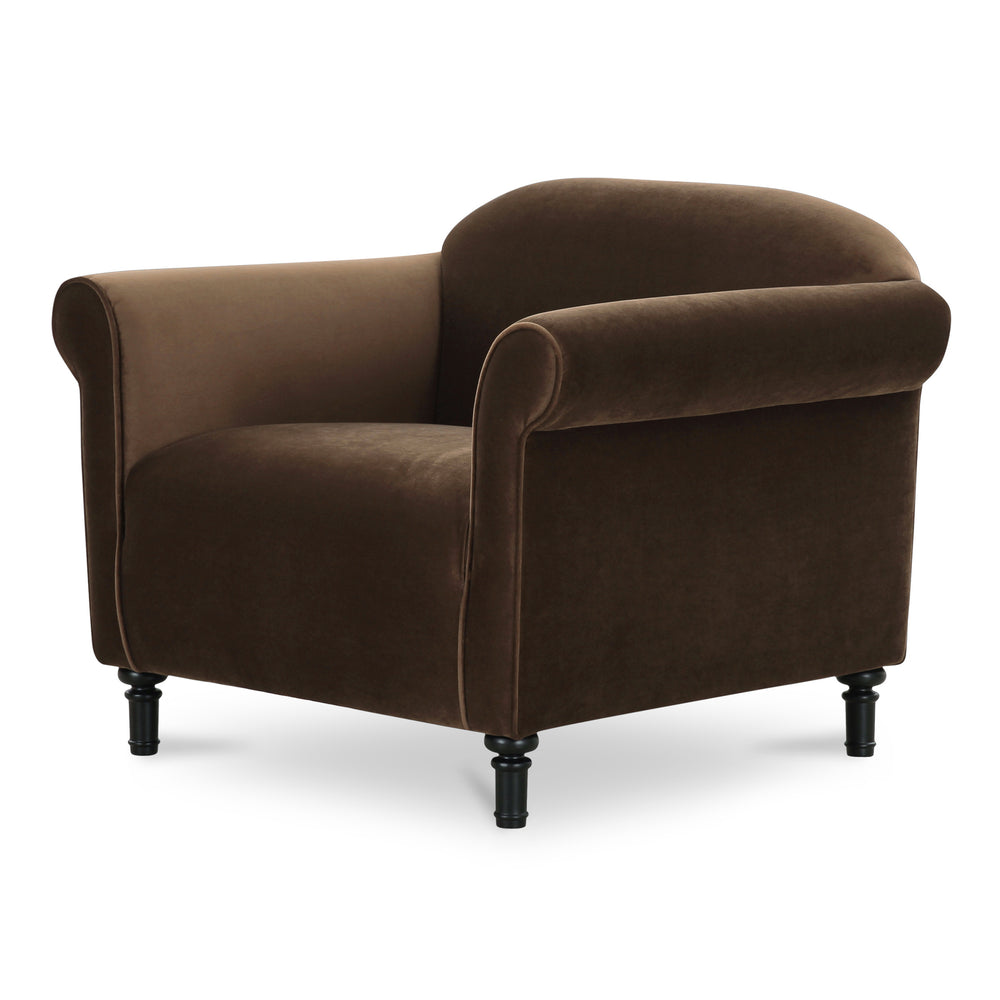 Harmony Dark Brown Faux Mohair Accent Chair by Moe's