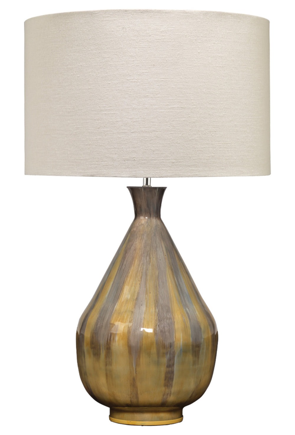Daybreak Iron Table Lamp with Linen Shade, Grey Enameled