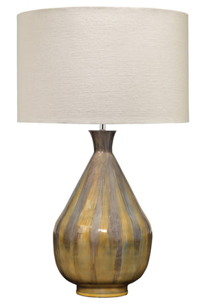Daybreak Iron Table Lamp with Linen Shade, Grey Enameled