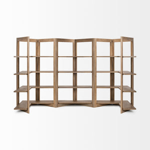 Turnbull I 42L x 16W x 72H Light Brown Wood Four Shelf Shelving Unit