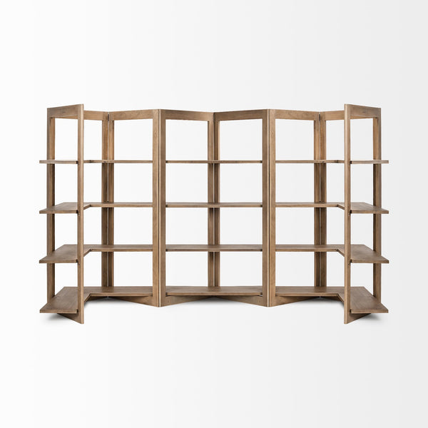 Turnbull I 42L x 16W x 72H Light Brown Wood Four Shelf Shelving Unit
