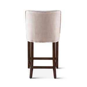 Buddy 20" Off-White Linen Counter Chair, Dark Legs