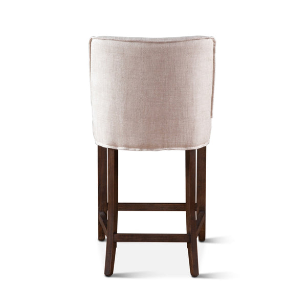 Buddy 20" Off-White Linen Counter Chair, Dark Legs