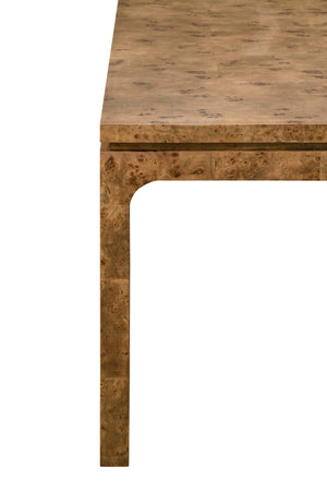 MODERN RECTANGULAR DINING TABLE IN DARK BURL WOOD