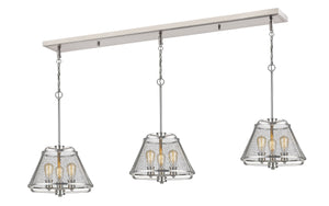 Iuka 9 Light Island/Billiard in Brushed Nickel Finish
