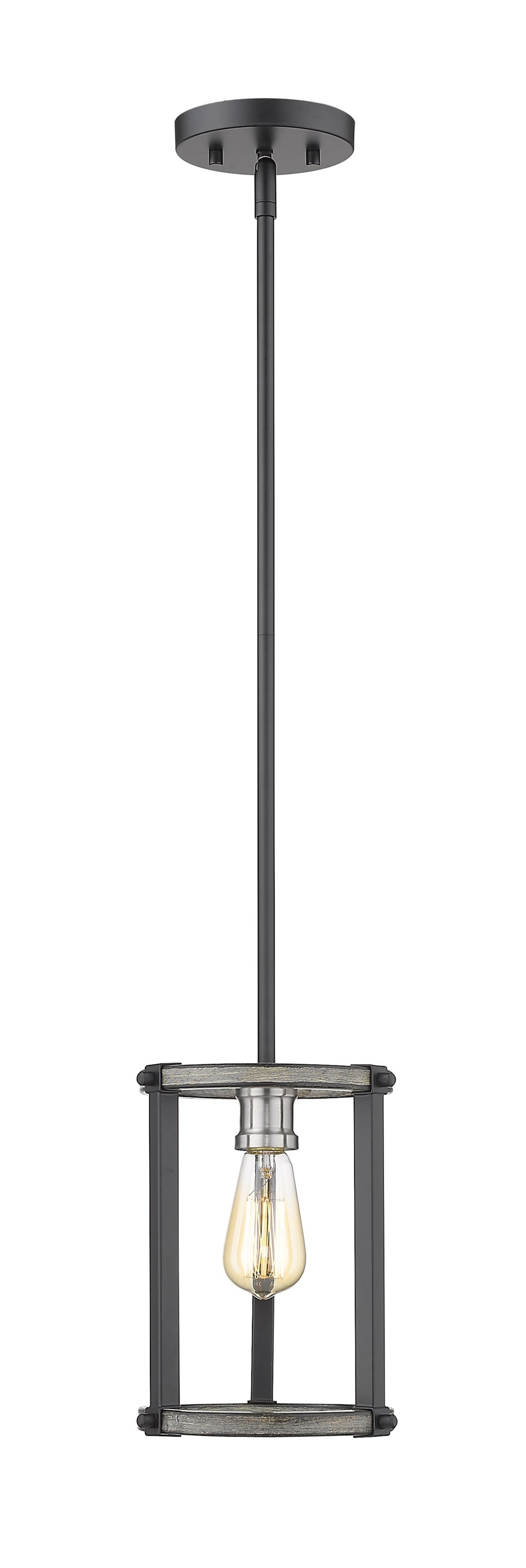 Kirkland 1 Light Mini Pendant in Ashen Barnboard Finish