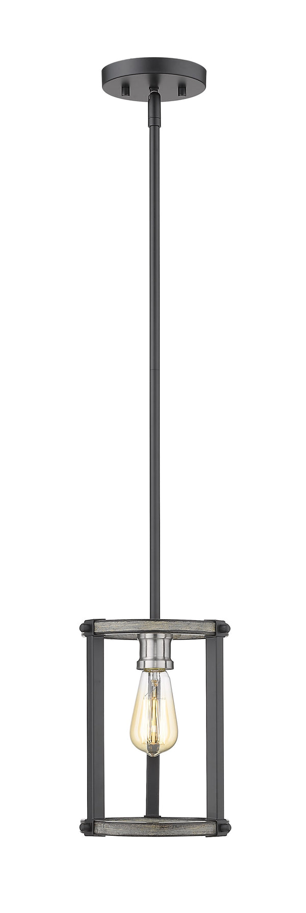Kirkland 1 Light Mini Pendant in Ashen Barnboard Finish