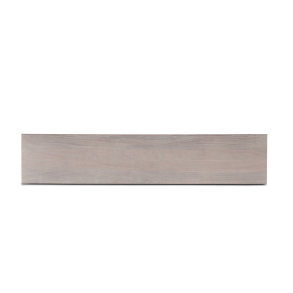 Zurich 78" Acacia Wood Dining Bench, Iron Legs, Whitewash