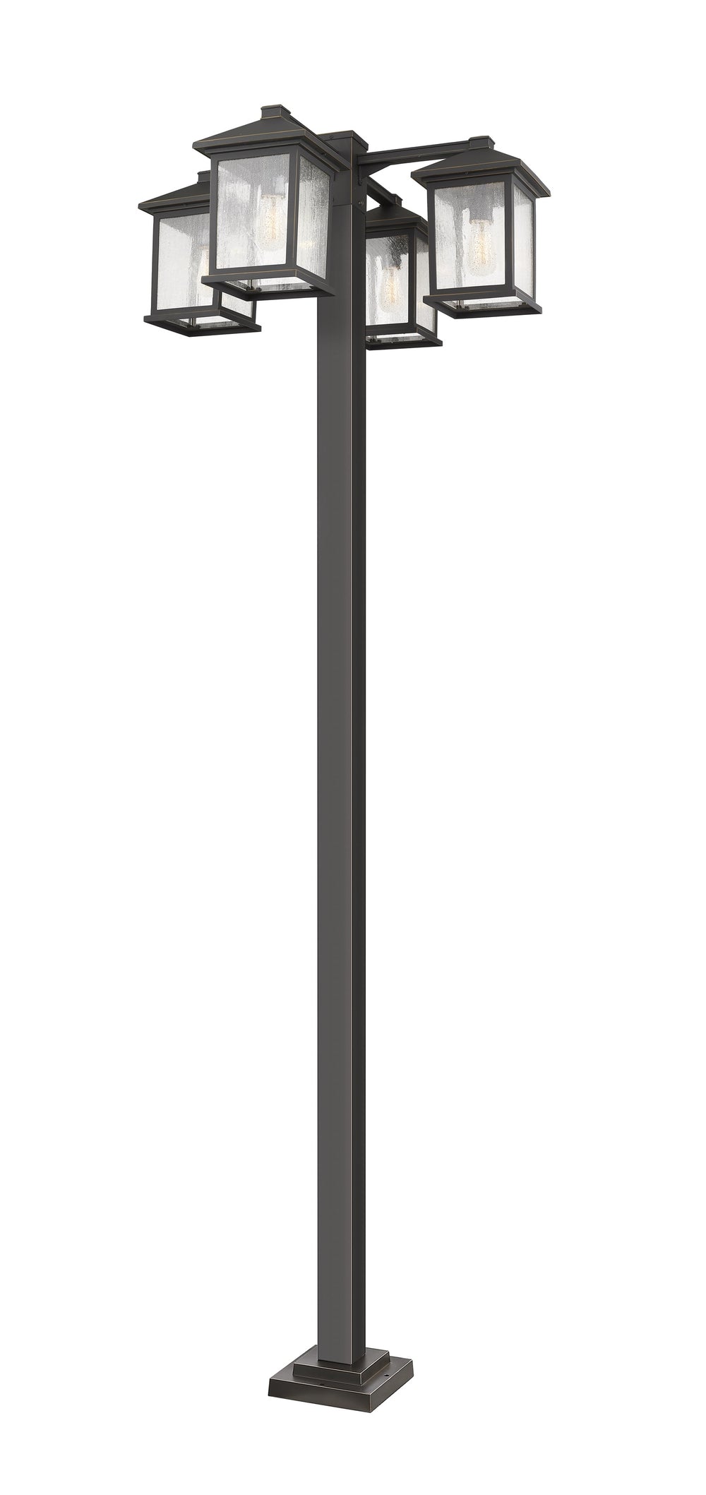 Portland 4 Light Outdoor Post Mounted Fixture in Oil Rubbed Bronze Finish