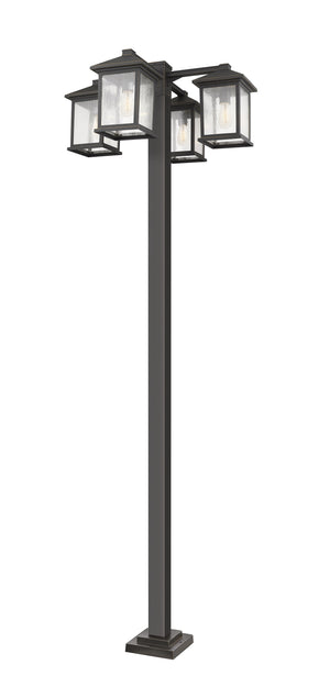 Portland 4 Light Outdoor Post Mounted Fixture in Oil Rubbed Bronze Finish