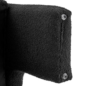 Matteo Fabric Accent Arm Chair In Boucle Black