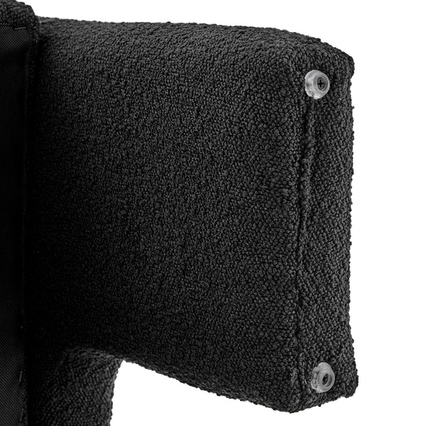Matteo Fabric Accent Arm Chair In Boucle Black