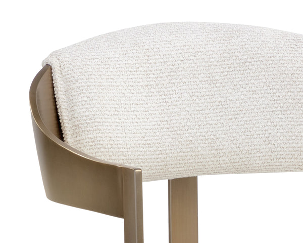 BEAUMONT DINING ARMCHAIR - ANTIQUE BRASS - RHEA LIGHT BARLEY