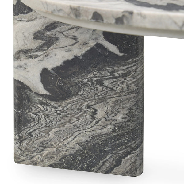 Classic Home Zora Marble Coffee Table - Charcoal Gray