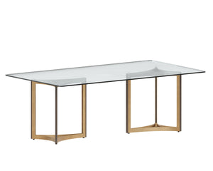 GLASS DINING TABLE TOP - RECTANGULAR - CLEAR - 86.5"