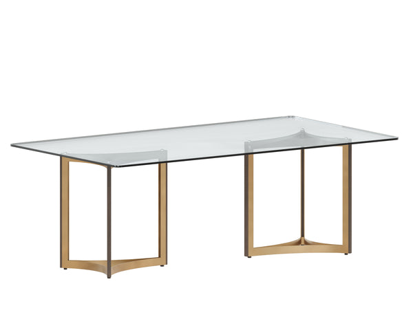 GLASS DINING TABLE TOP - RECTANGULAR - CLEAR - 86.5"