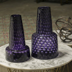 Optic Amethyst Glass Vases