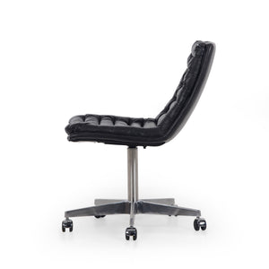 Malibu Desk Chair -Rider Black Leather