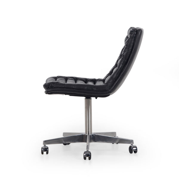 Malibu Desk Chair -Rider Black Leather