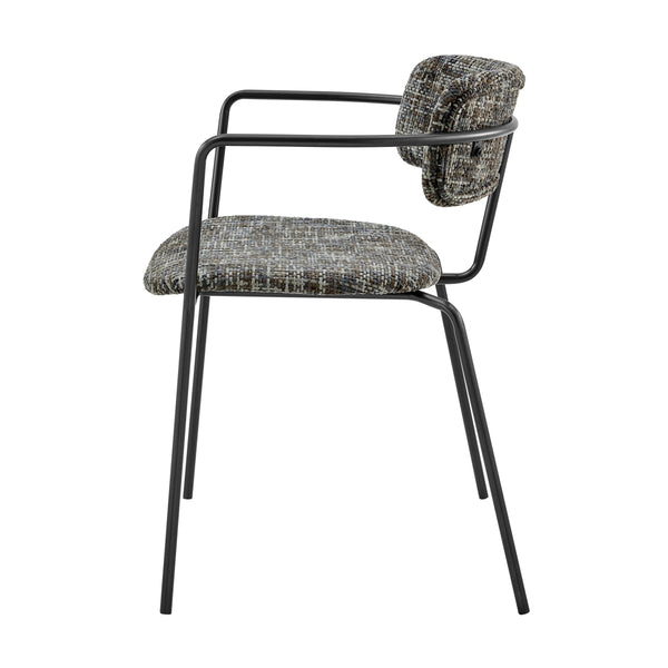 Alivia KD Chenille Dining Side Arm Chair, Allure Gray
