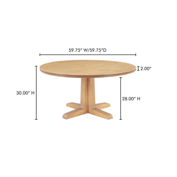 Charles Dining Table with Solid Pine Base