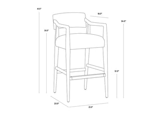 KEAGAN BARSTOOL - SHALIMAR TOBACCO LEATHER