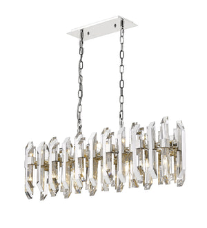 Bova 11 Light Island/Billiard in Polished Nickel Finish