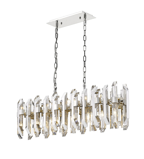 Bova 11 Light Island/Billiard in Polished Nickel Finish