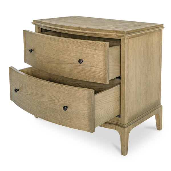 Moe's Sadie Nightstand with Curved Design in Brown