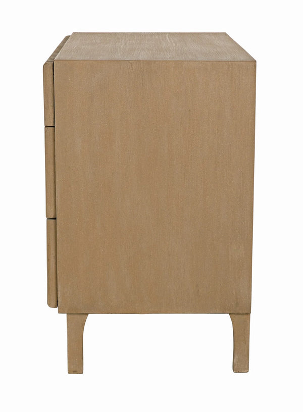 Daryl Mahogany Dresser with Brass Pulls in Weathered Finish