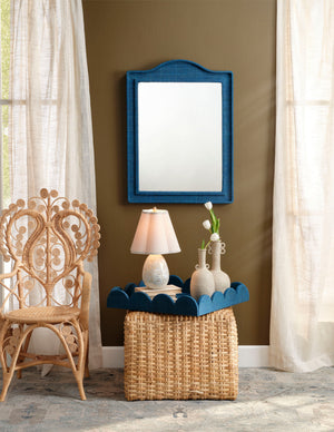 Hilltop Raffia Arch Wall Mirror, Indigo