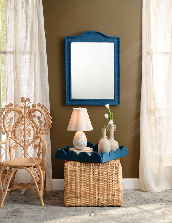 Hilltop Raffia Arch Wall Mirror, Indigo
