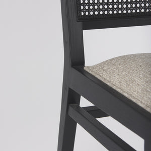 Wynn 20.5L x 24.6W x 34.1H Beige Fabric W/Black Wood Dining Chair