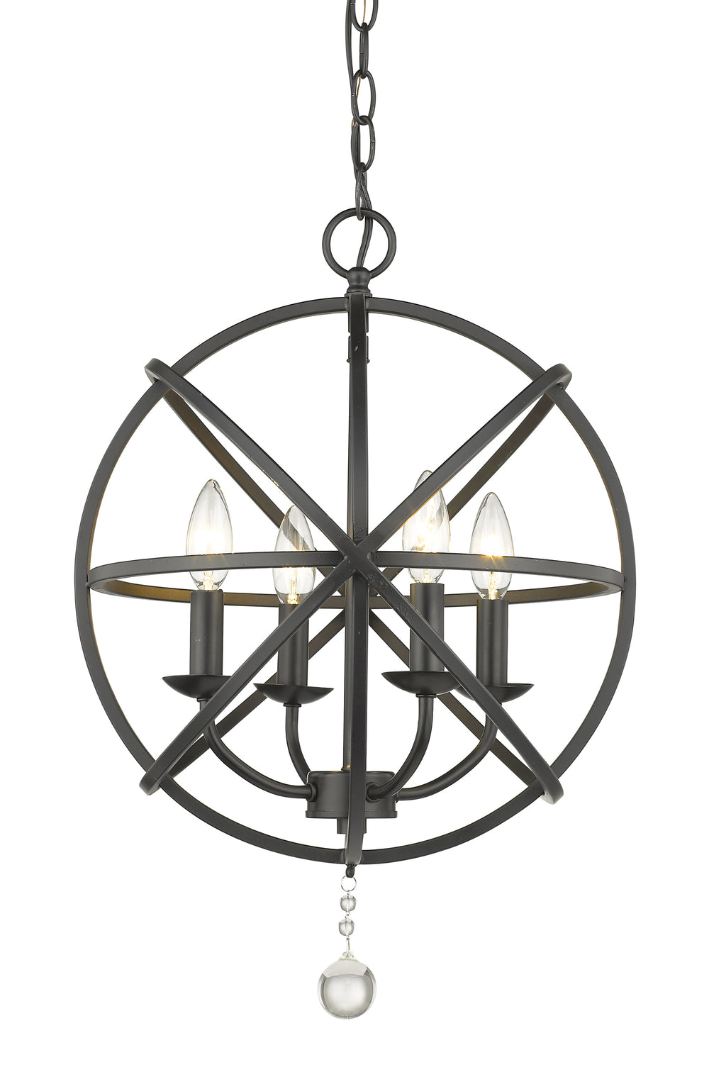Tull 4 Light Chandelier in Matte Black Finish