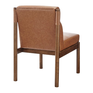 Micah Faux Leather Dining Side Chair, Vintage Cider