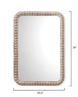Rectangle Audrey Wall Mirror, White Washed Wood