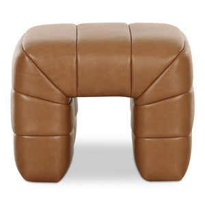 Moe's Verity Stool in Tan Leather Upholstery