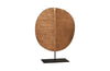 Carved Round Leaf on Metal Stand, Large