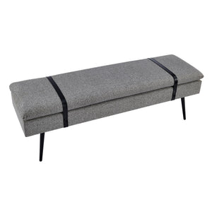 Zuney Fabric Bench In Princeton Gray