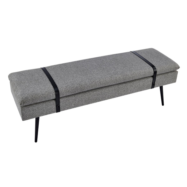 Zuney Fabric Bench In Princeton Gray