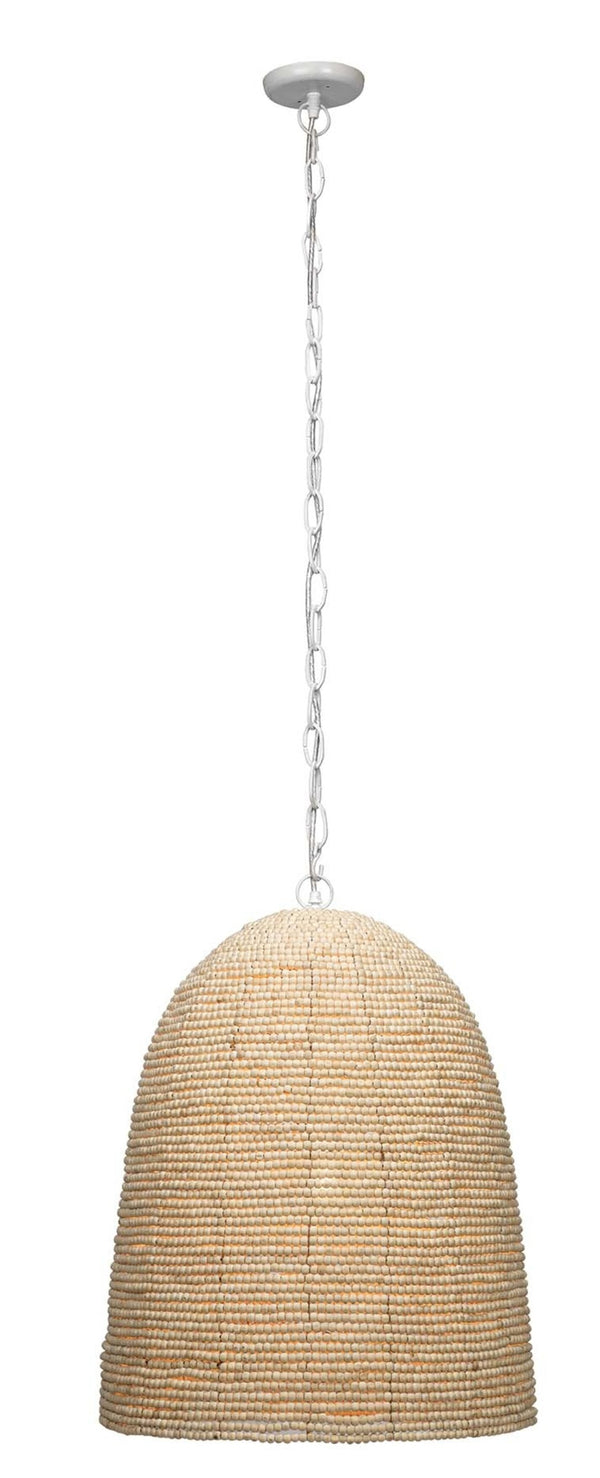 Waterfront Wood Beaded 1-Light Pendant