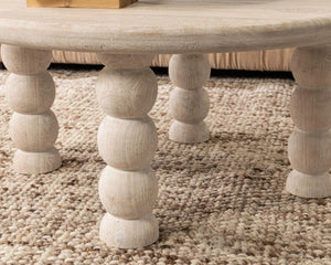 Adir Solid Wood Round Coffee Table - Cream