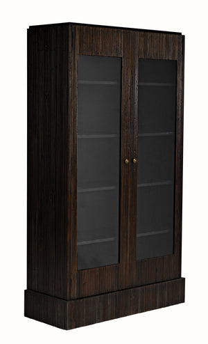 Noho Hutch in Mahogany, Hand-Rubbed Black with Light Brown Accents