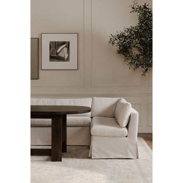 Moe's Fable Slipcover L-Shape Banquette 139.5" Beige