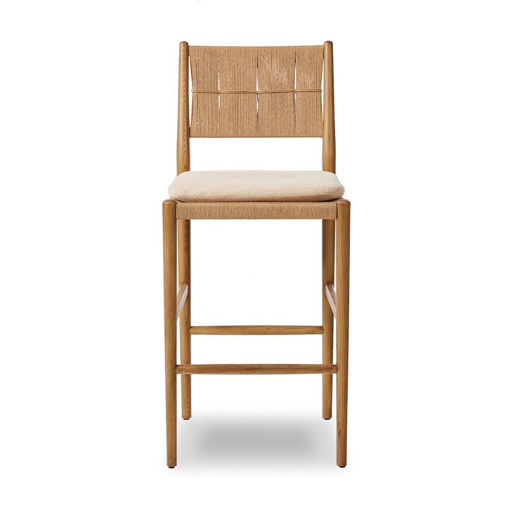 Dara Bar Stool In Broadway Dune And Natural Paper Cord And Toasted Ash