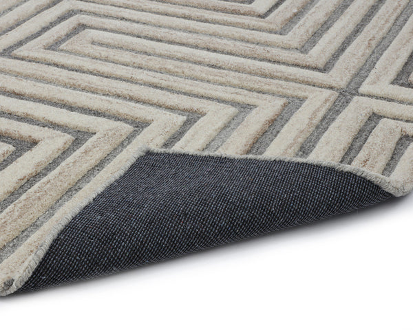 OSLOW HAND-TUFTED RUG - BEIGE / GREY - 10' X 14'