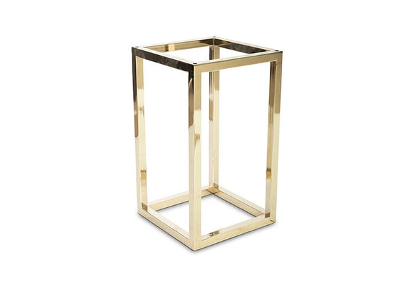 Square End Table Base, Polished Brass, w/ PC Top